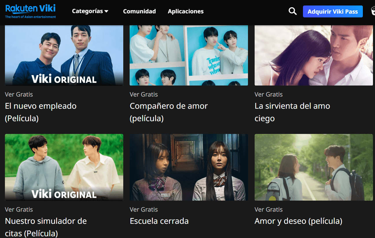 Rakuten viki, páginas para ver películas gratis.