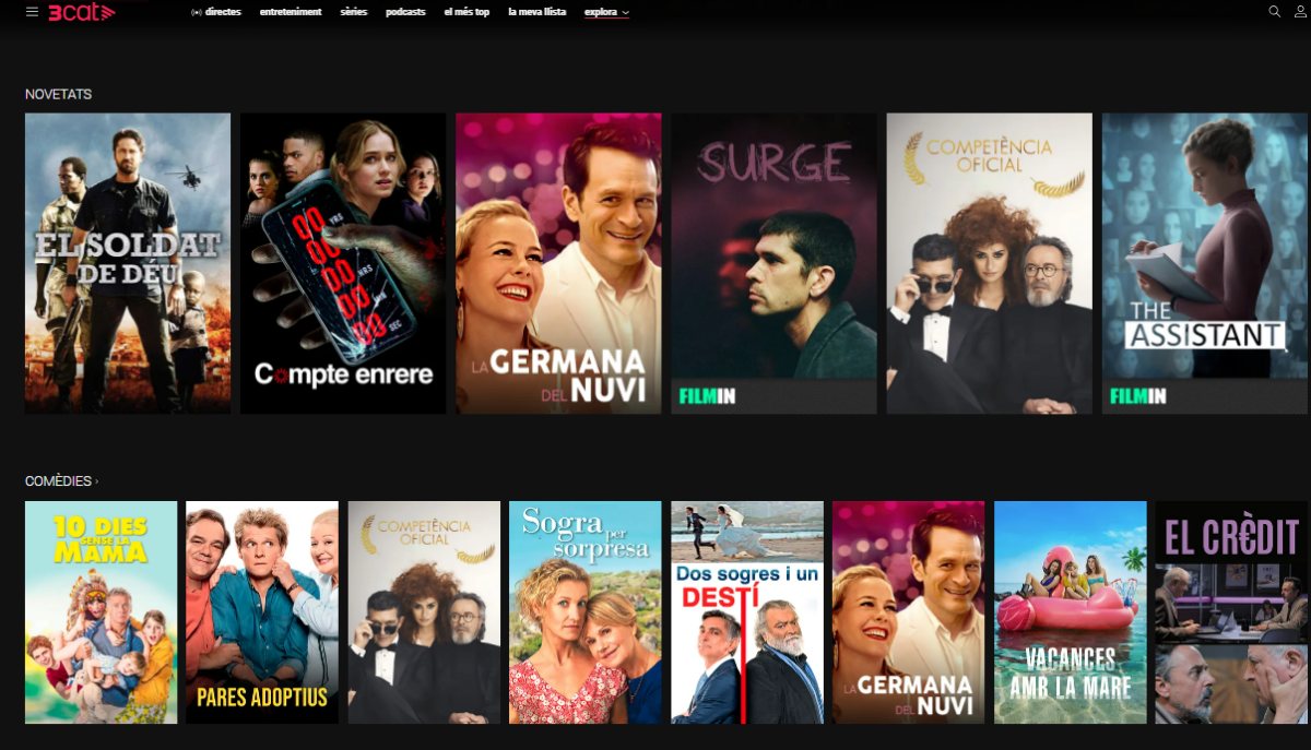 TV3, páginas para ver películas gratis.