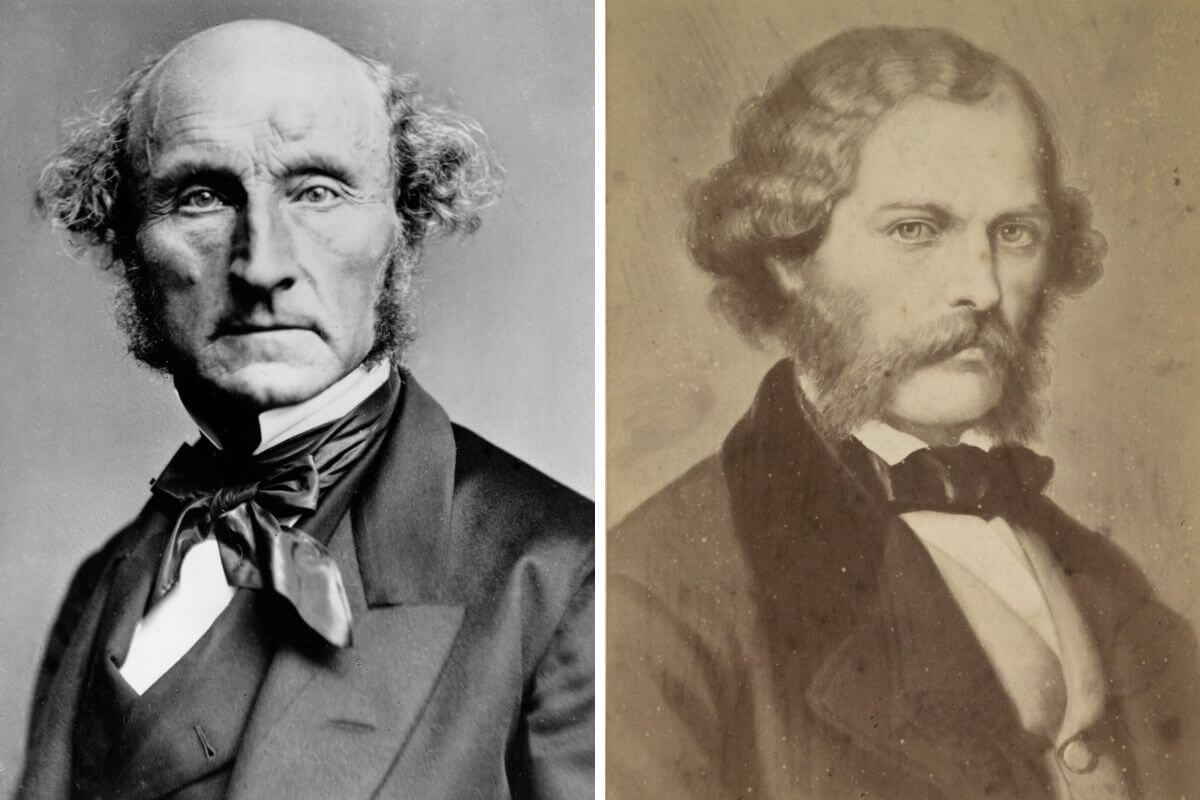 Retratos de John Stuart Mill y George Henry Lewes, máximos exponentes del emergentismo.