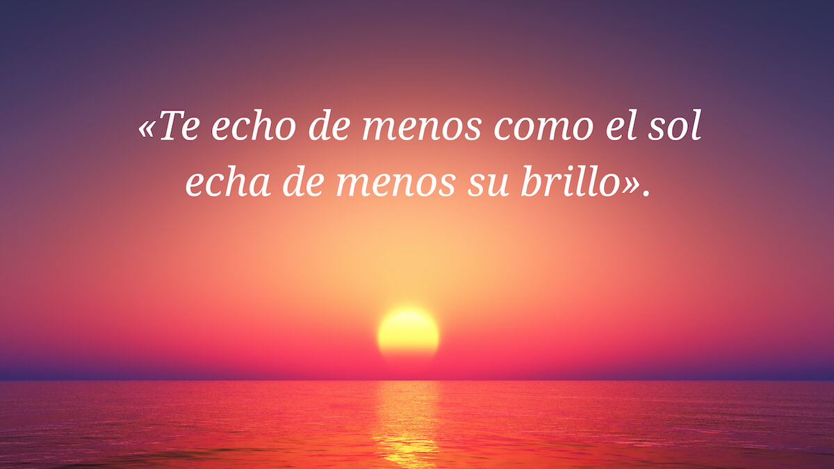 Frase nostálgica escrita sobre un atardecer