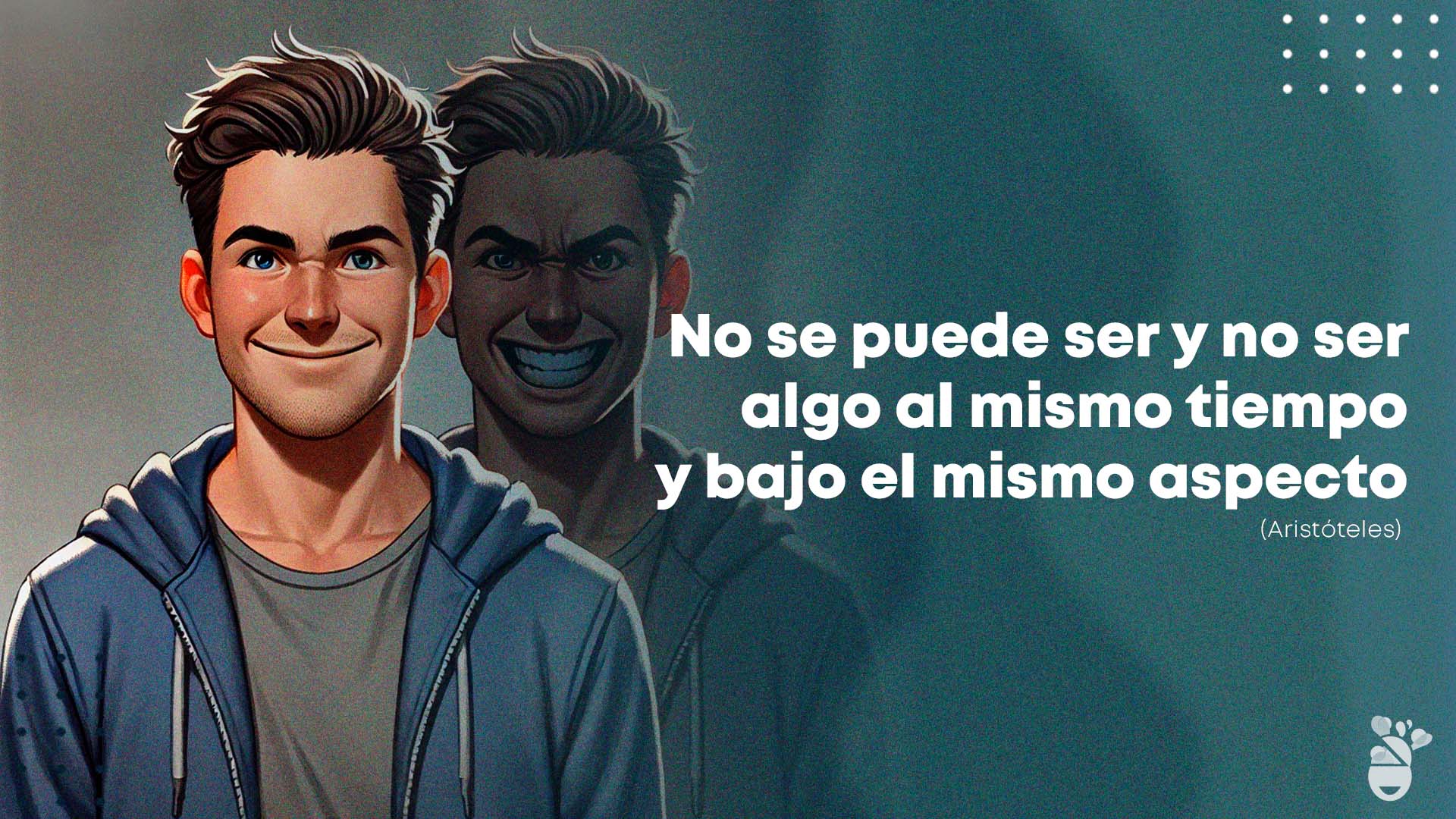 Hombre sonríe y su sombra detrás refleja hipocresía