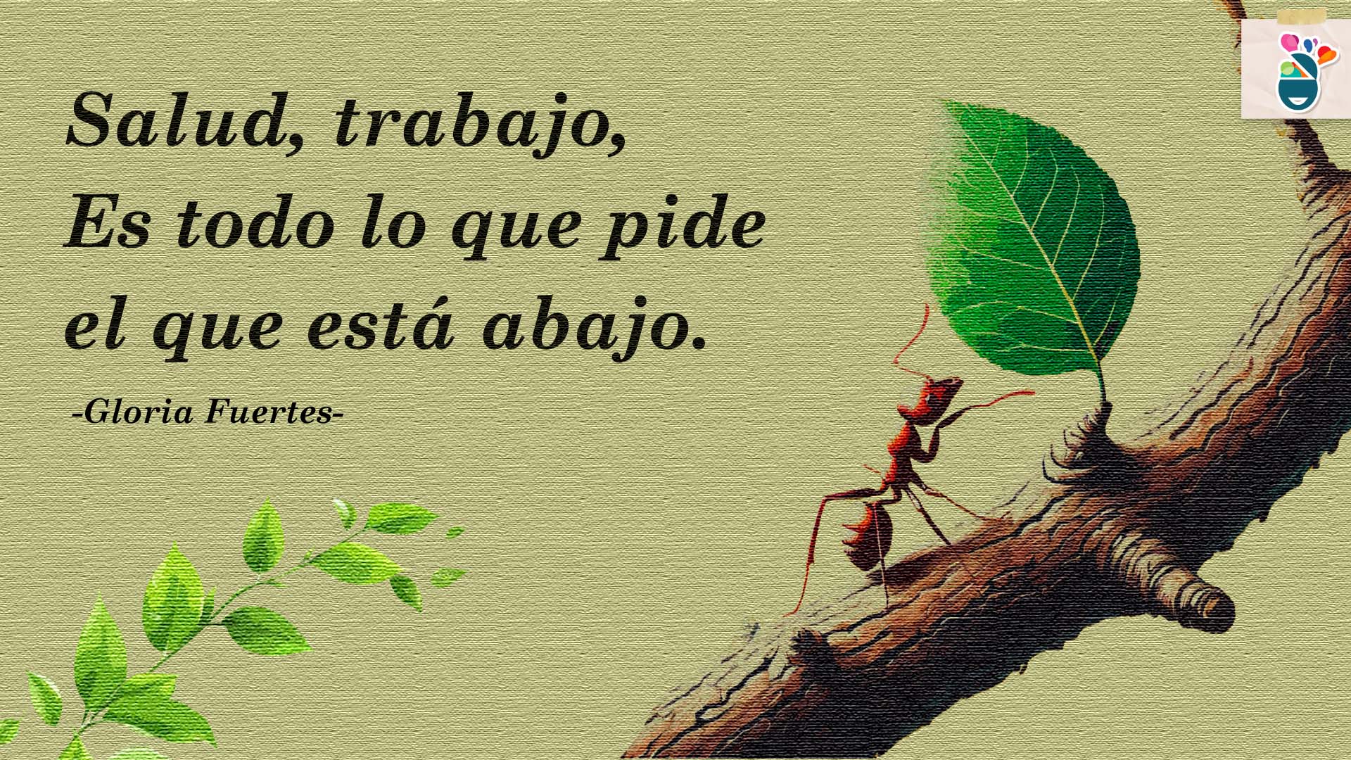 Fragmento del poema Vengo de abajo de Gloria Fuertes.