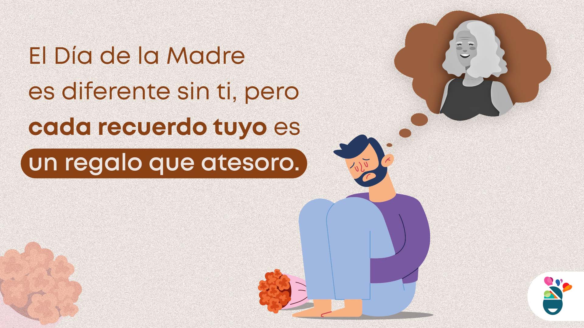 Hombre triste pensando en una frase por el Día de la Madre fallecida