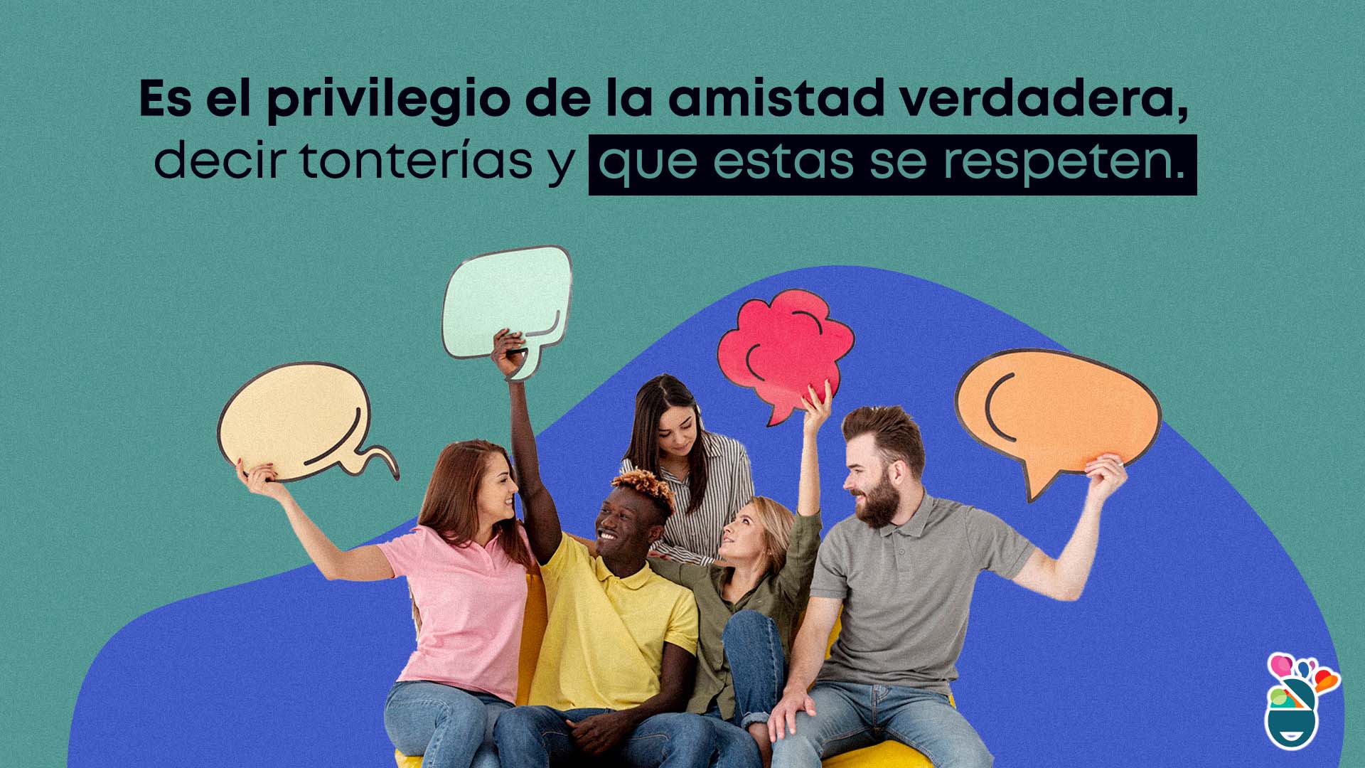Grupo de chicos representando el respeto en la amistad