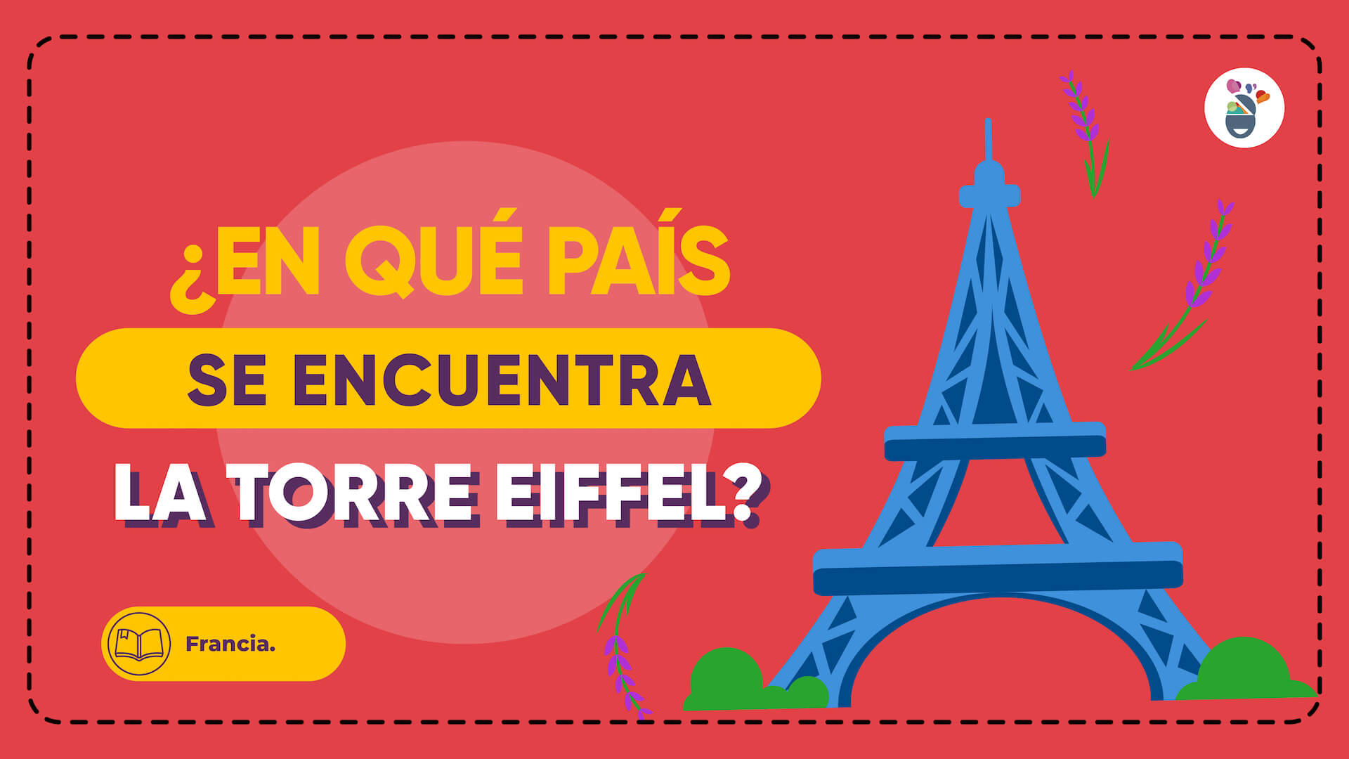 Uma das questões de conhecimentos gerais de geografia para crianças mostrando a Torre Eiffel