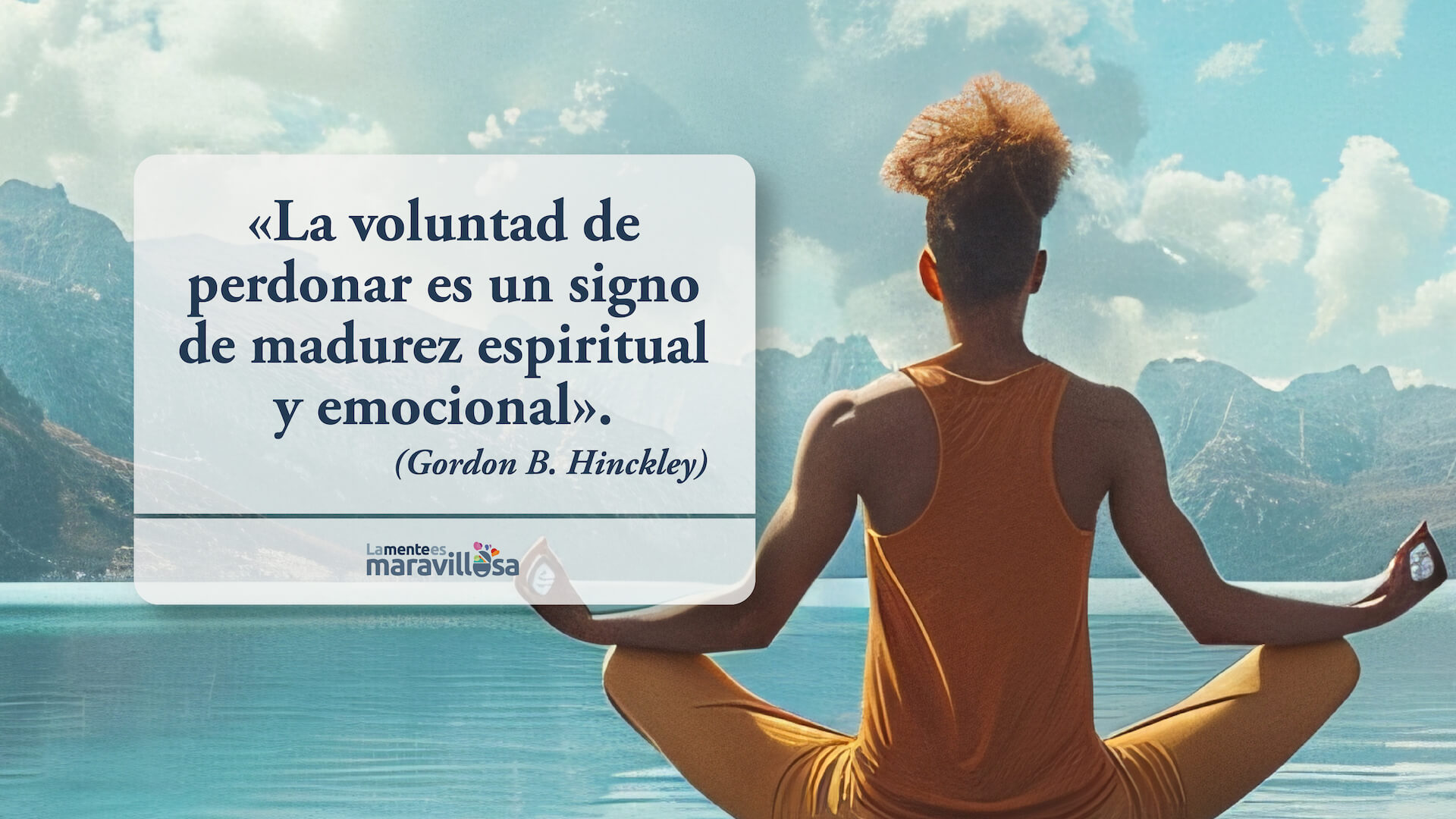 Mujer con madurez emocional practica yoga en un lago