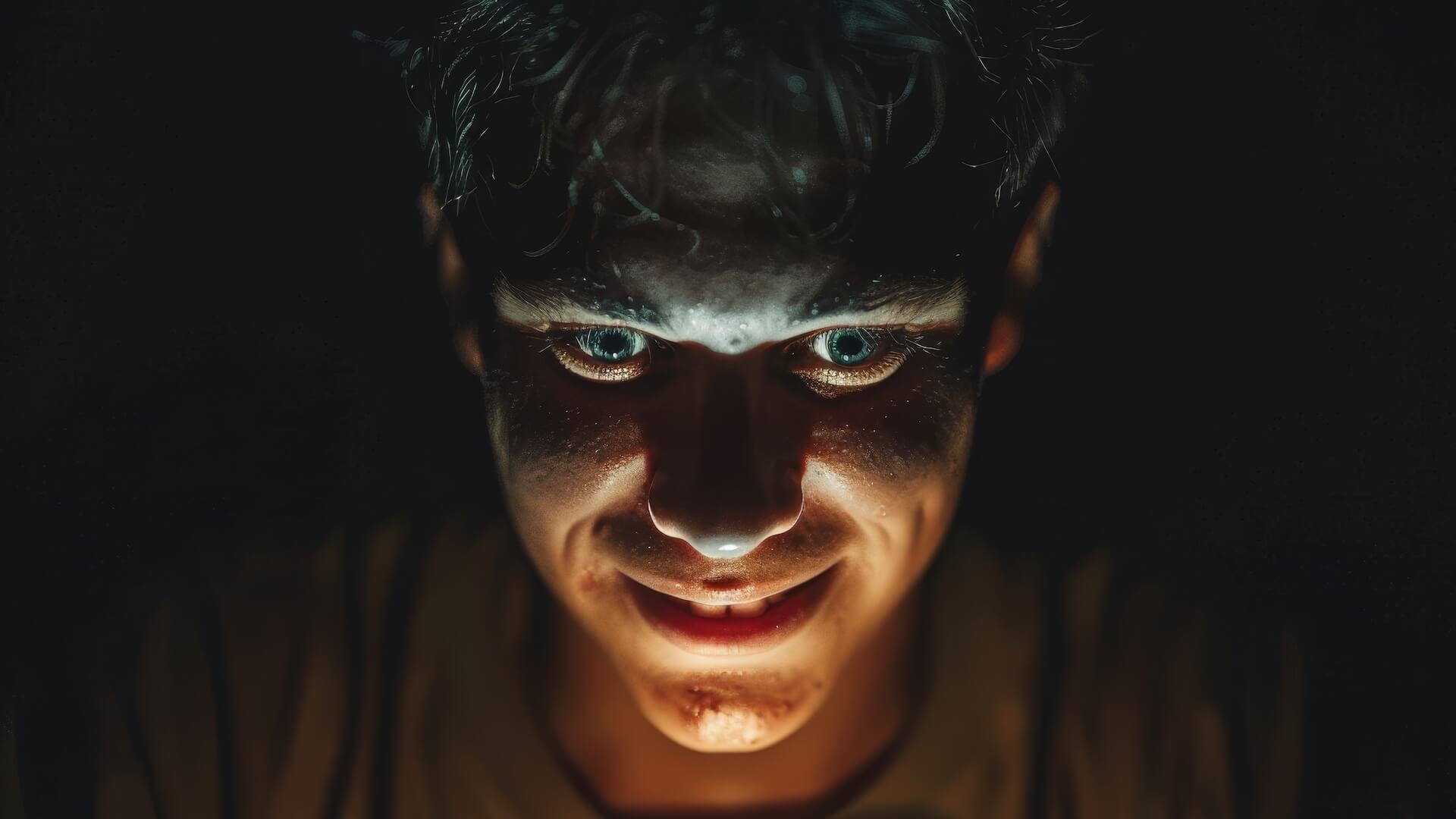 Man met een morbide blik